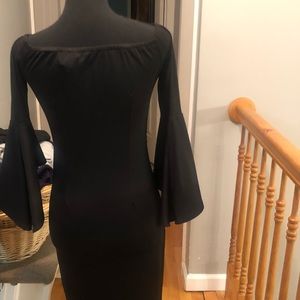 New w/o tags black dress with bell sleeves